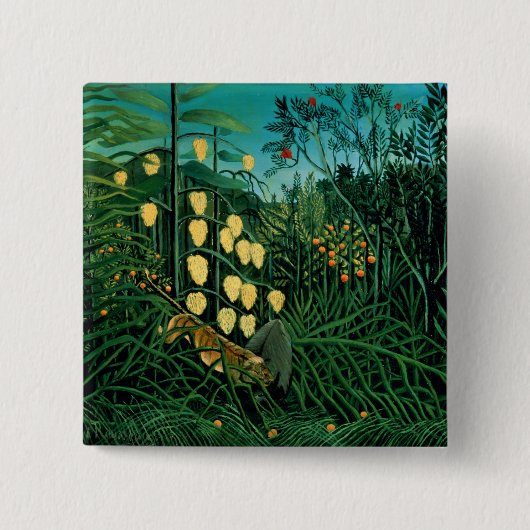 Badge Carré 5 Cm Forêt tropicale (Devant)