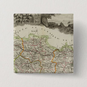 Badge Carré 5 Cm Forêts illustrées par le district d'étouffement