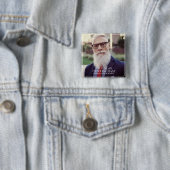 Badge Carré 5 Cm Forever In Our Hearts Photo Memorial Keepsaké (En situation)