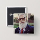 Badge Carré 5 Cm Forever In Our Hearts Photo Memorial Keepsaké (Devant & derrière)