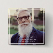 Badge Carré 5 Cm Forever In Our Hearts Photo Memorial Keepsaké (Devant)