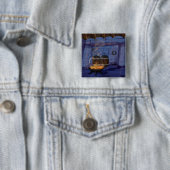 Badge Carré 5 Cm Forge de forgerons (En situation)