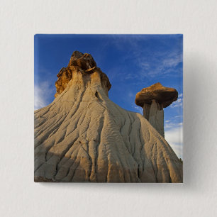 Badge Carré 5 Cm Formations de Badlands dans le parc d'État de Mako