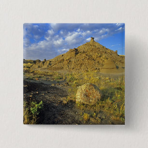 Badge Carré 5 Cm Formations des Badlands au Dinosaur Provincial Par