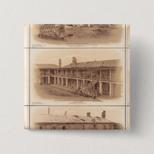 Badge Carré 5 Cm Forts Sumter & Moultrie (Devant)