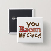 Badge Carré 5 Cm Fou de Bacon (Devant & derrière)