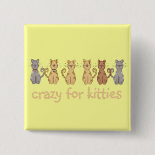 Badge Carré 5 Cm Fou pour des T-shirts et des cadeaux de minous