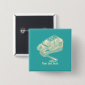 Badge Carré 5 Cm Fourche dans l'accident de la route (Devant & derrière)