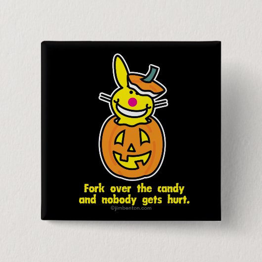 Badge Carré 5 Cm Fourchette au-dessus de la sucrerie (Devant)