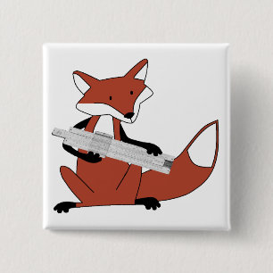 Badge Carré 5 Cm Fox avec une règle à calcul