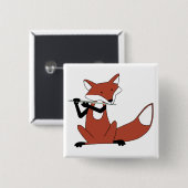 Badge Carré 5 Cm Fox jouant la cannelure (Devant & derrière)