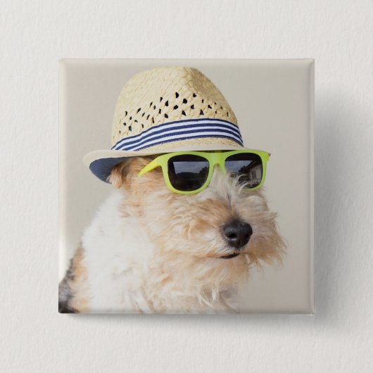 Badge Carré 5 Cm Fox Terrier (Devant)