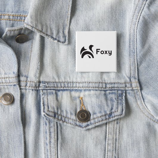 Badge Carré 5 Cm Foxy Design (En situation)