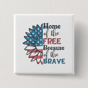 Badge Carré 5 Cm Foyer des libres grâce aux braves 4 juillet