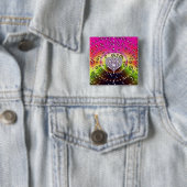 Badge Carré 5 Cm Fractale de diamant (En situation)