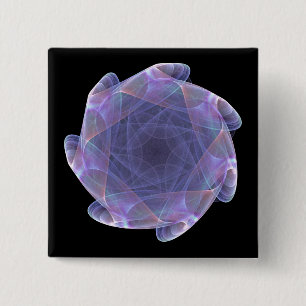 Badge Carré 5 Cm fractale violette