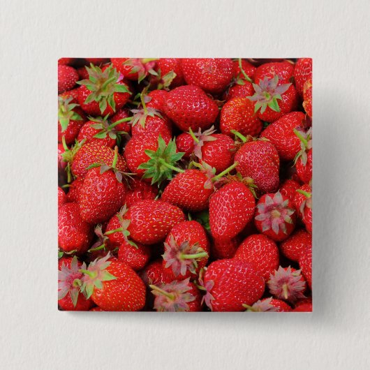 Badge Carré 5 Cm Fraises (Devant)