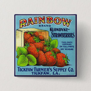 Badge Carré 5 Cm Fraises de Klondyke