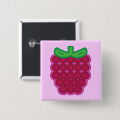 Badge Carré 5 Cm Framboise (Devant & derrière)