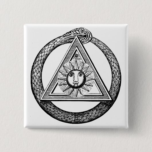 Badge Carré 5 Cm Franc-maçonnerie Voir tous les yeux Symbole maçonn (Devant)