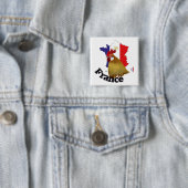 Badge Carré 5 Cm France Button (En situation)