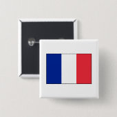 Badge Carré 5 Cm France - Drapeau français (Devant & derrière)