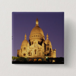 Badge Carré 5 Cm France, Paris, SacrÃ©-Coeur au crépuscule.