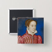 Badge Carré 5 Cm Francois Clouet - Mary, Reine des Écossais (Devant & derrière)