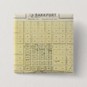 Badge Carré 5 Cm Frankfort, Home City, Brême et Herkimer, Kansas