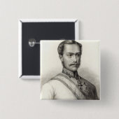 Badge Carré 5 Cm Franz Joseph I, empereur de l'Autriche 2 (Devant & derrière)