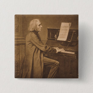 Badge Carré 5 Cm Franz Liszt au piano