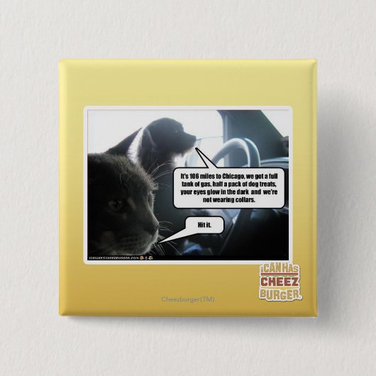 Badge Carré 5 Cm Frappez-le (Devant)