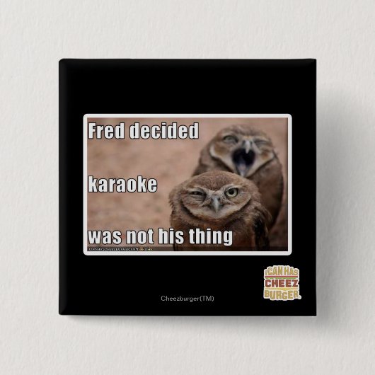 Badge Carré 5 Cm Fred a décidé (Devant)