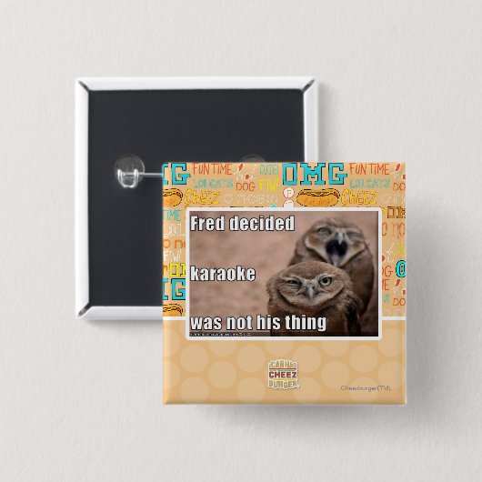 Badge Carré 5 Cm Fred a décidé (Devant & derrière)