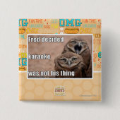 Badge Carré 5 Cm Fred a décidé (Devant)