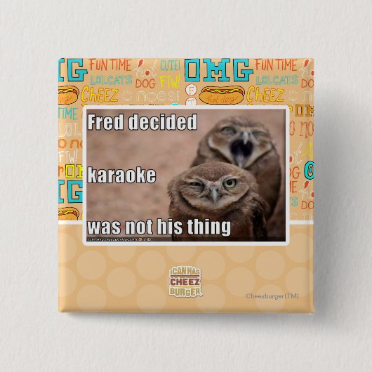 Badge Carré 5 Cm Fred a décidé (Devant)