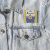 Badge Carré 5 Cm Fred Flintston Big Bold Belly Laver (En situation)