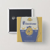Badge Carré 5 Cm Fred Flintston Big Bold Belly Laver (Devant & derrière)