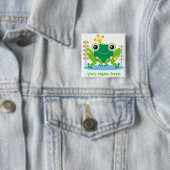 Badge Carré 5 Cm Fred le froggy (En situation)