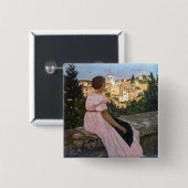 Badge Carré 5 Cm Frederic Bazille - La robe rose (Devant & derrière)