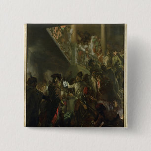 Badge Carré 5 Cm Frederick II le grand, en Lissa, Bonsoir
