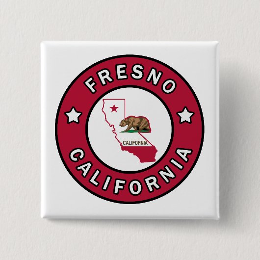 Badge Carré 5 Cm Fresno Californie (Devant)