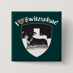 Badge Carré 5 Cm Fribourg / Fribourg Suisse Suisse Buttons