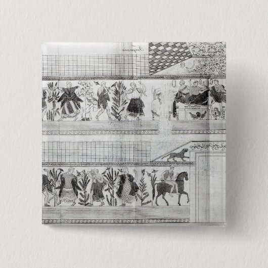 Badge Carré 5 Cm Frise de Grotta del Triclinio (Devant)