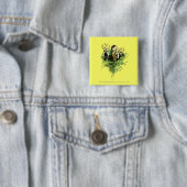 Badge Carré 5 Cm FRODO™ avec Hobbits Vector Collage (En situation)