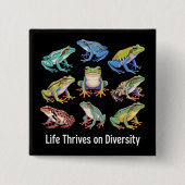 Badge Carré 5 Cm Frog Autism Neurodiversity is Necessary SPED  (Devant)