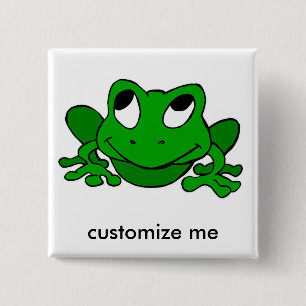 Badge Carré 5 Cm Froggie vert mignon