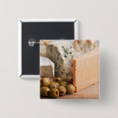 Badge Carré 5 Cm fromage et olives (Devant & derrière)