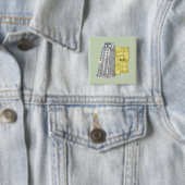 Badge Carré 5 Cm Fromage râpé avec raidiste (En situation)