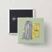 Badge Carré 5 Cm Fromage râpé avec raidiste (Devant & derrière)
